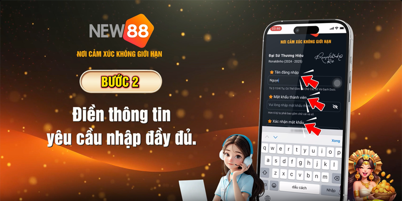Điền theo mẫu đăng ký New88
